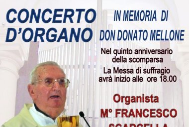 A Noha un concerto d'organo in memoria di don Donato Mellone
