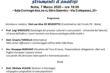 Parlare dell'odio per vincerlo