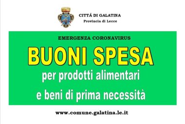 Disponibili i moduli per la richiesta dei Buoni Spesa