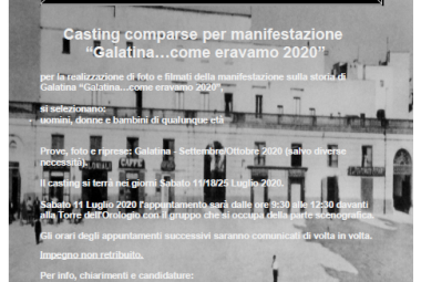 Al via il casting per "Galatina...come eravamo 2020"