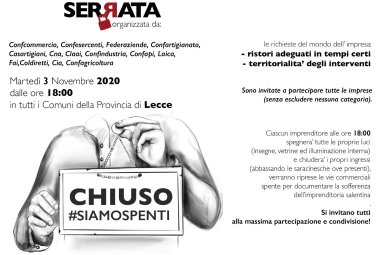 #siamospenti, serrata degli imprenidtori salentini