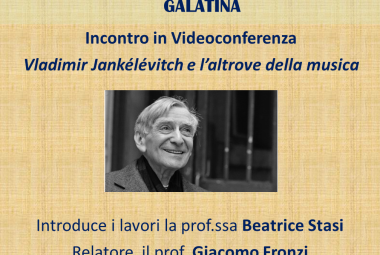 “Vladimir Jankélévitch e l’altrove della musica”, una lezione di Giacomo Fronzi per l'Università Popolare galatinese
