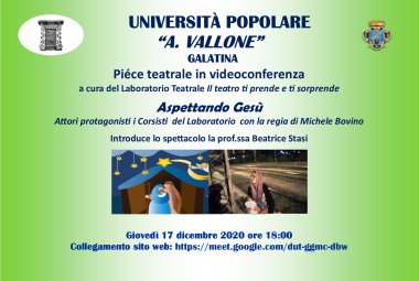 “Aspettando Gesù”, il teatro online dell'Università Popolare di Galatina