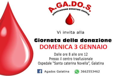 Domenica si dona il sangue a Galatina con Agados