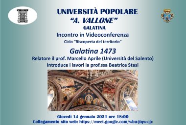 Galatina 1473, Marcello Aprile all'Università Popolare 'Aldo Vallone'