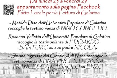 A Galatina "Memorie narranti" per la Giornata della Memoria