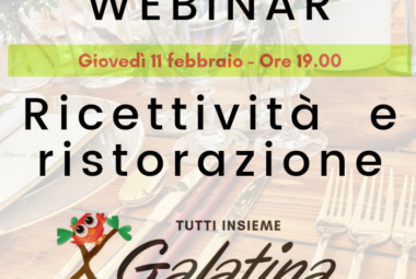 "Tutti insieme x Galatina", il webinar con la categoria  Ricettività e Ristorazione