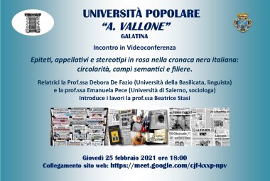 "Epiteti, appellativi e stereotipi in rosa nella cronaca nera italiana: circolarità, campi semantici e filiere"