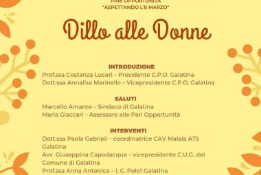 "Dillo alle donne", un incontro online