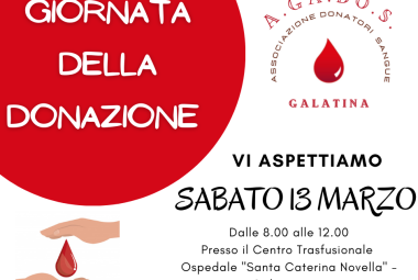 A.GA.DO.S. invita a donare il sangue