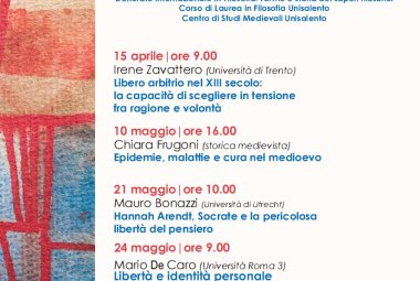 “Soggetto e libertà”, cinque seminari di Unisalento per "Intersezioni"