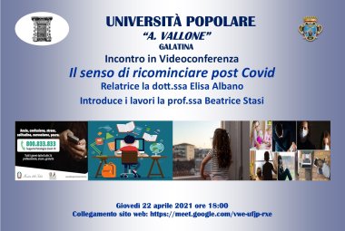 “Il senso di ricominciare post covid”