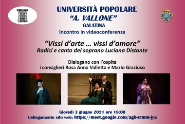 “Vissi d’arte … vissi d’amore. Radici e canto del soprano Luciana Distante” 