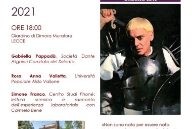 “Non sono nato per essere nato: Carmelo Bene" 
