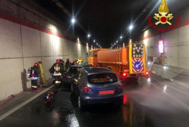 Incidente con fiamme in galleria. Esercitazione riuscita