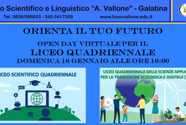 Attivato al 'Vallone' di Galatina il Liceo Quadriennale delle Scienze Applicate per la Transizione Ecologica e Digitale (Ted).