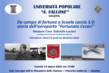 All'Università Popolare la storia dell'Aeroporto di Galatina