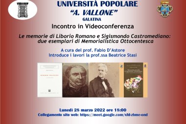 “Le memorie di Liborio Romano e Sigismondo Castromediano: due esemplari di memorialistica ottocentesca” 