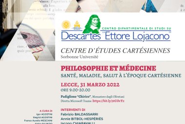“Filosofia e medicina: salute, malattia, salvezza in età cartesiana”
