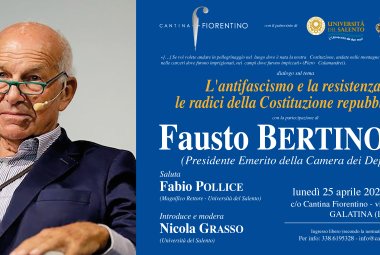 Fausto Bertinotti a Galatina per parlare di Costituzione con Fabio Pollice e Nicola Grasso
