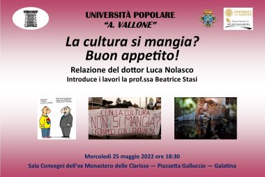 La cultura si mangia? Buon appetito!