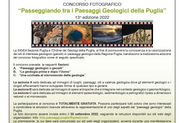 “Passeggiando tra i paesaggi geologici della Puglia”, un concorso fotografico