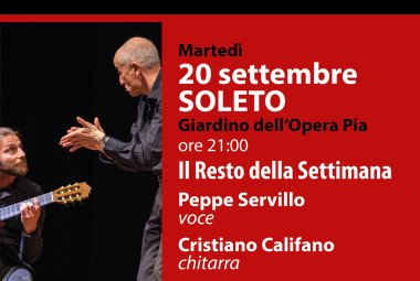 Peppe Servillo a Soleto per 'I Concerti del Chiostro'
