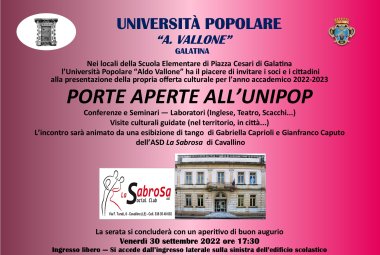 "Porte aperte all'Unipop" di Galatina