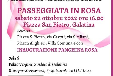 A Galatina una "Passeggiata in rosa" con la Lilt per la prevenzione dei tumori al seno