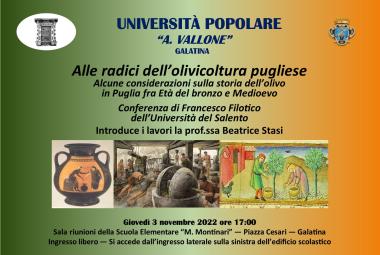 “Alle radici dell’olivicoltura pugliese. Alcune considerazioni sulla storia dell’olivo in Puglia fra Età del bronzo e Medioevo”