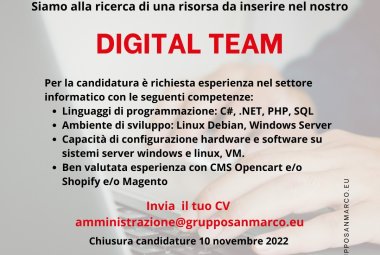 Entrare nel digital team di Gruppo San Marco