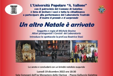 “Un altro Natale è arrivato” all'Università Popolare di Galatina