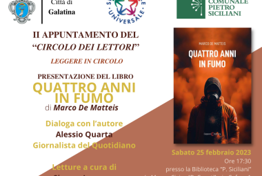 “Quattro anni in fumo” di Marco De Matteis al Circolo dei Lettori 