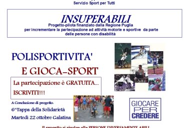 'Insuperabili', attività motorie per persone diversamente abili