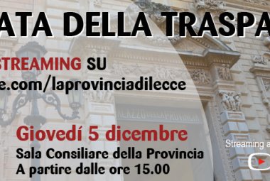 'Prevenire la corruzione con la trasparenza', un'iniziativa su youtube della Provincia di Lecce