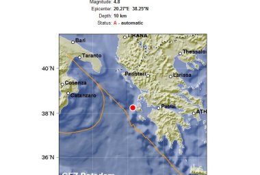 Avvertito anche a Galatina il terremoto avvenuto in Grecia
