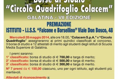 Borse di studio 'Circolo Quadrifoglio', la premiazione