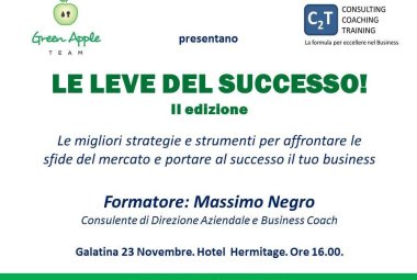 "Le leve del successo", un seminario gratuito a Galatina
