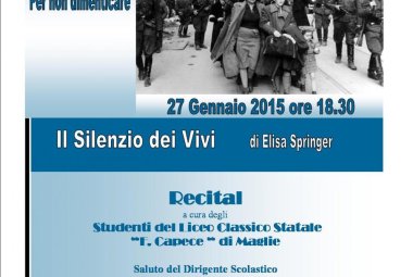 "Il Silenzio dei Vivi", protagonisti gli studenti del 'Capece'