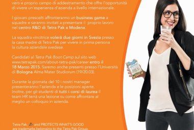 'Tetra Pak Bootcamp 2015' per laureandi e neolaureati in ingegneria 