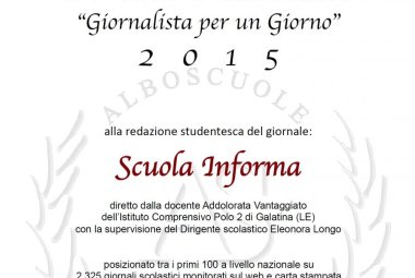 A 'Scuola informa' del Polo 2 il premio 'Giornalista per un giorno'