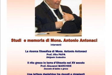 Studi e memoria di monsignor Antonio Antonaci