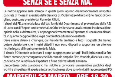 "No alla discarica di Corigliano senza sé e senza ma"