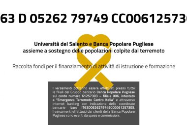 Unisalento e BPP per i colpiti dal terremoto