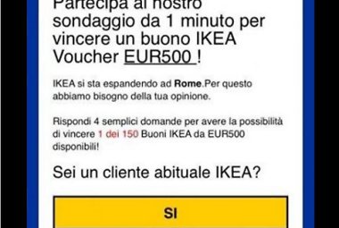 Un sondaggio Ikea? No, è una truffa