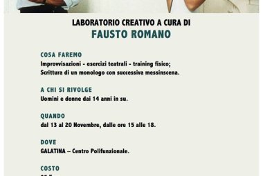 “Innamorato pazzo”, apre il laboratorio di Fausto Romano